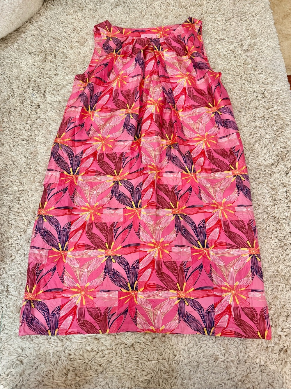 Lilly Pulitzer 100% Silk Floral Shift Dress Size 10